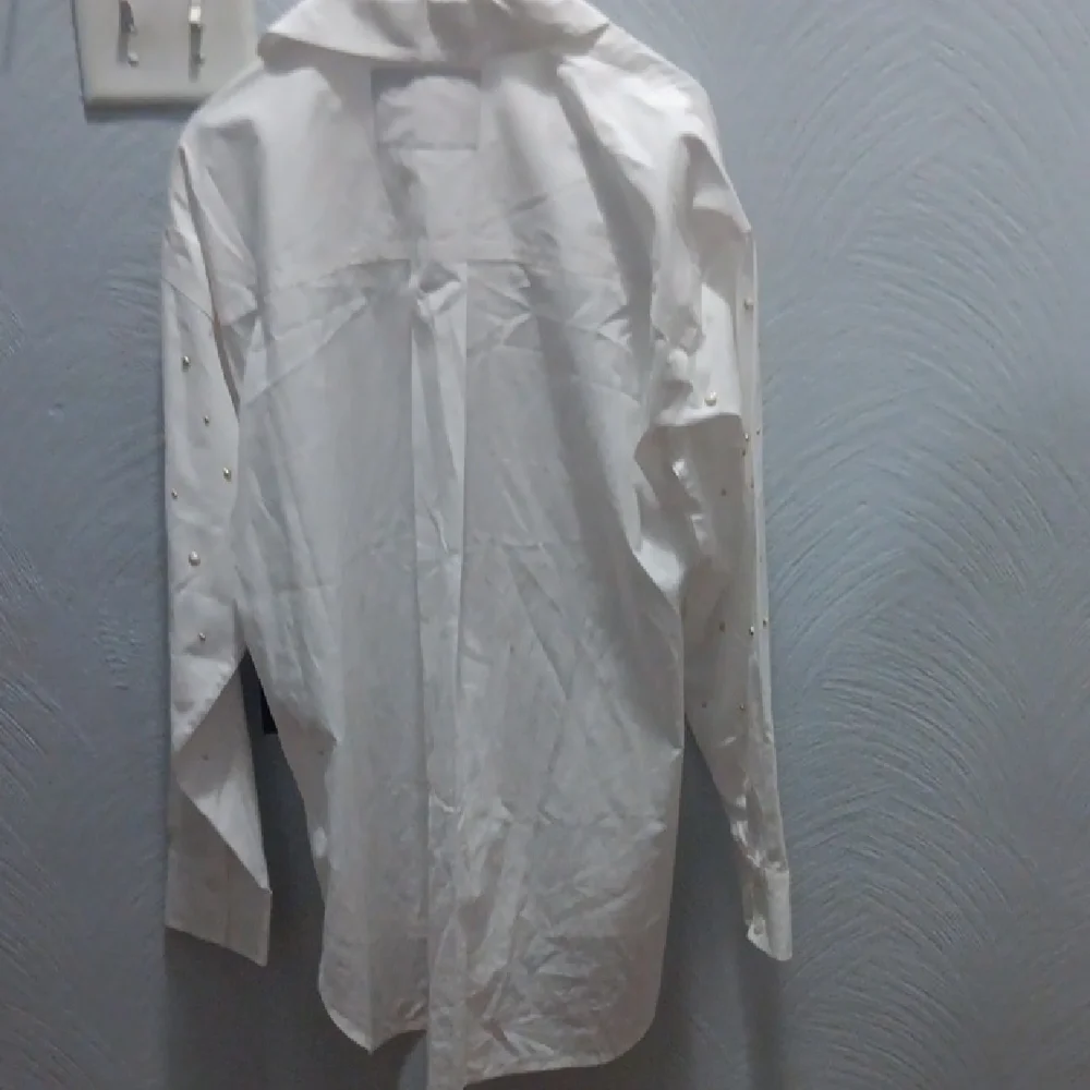 Karl Lagerfeld White Shirt with Stud Accents - Picture 5 of 7